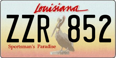 LA license plate ZZR852