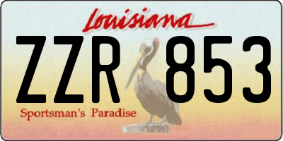 LA license plate ZZR853