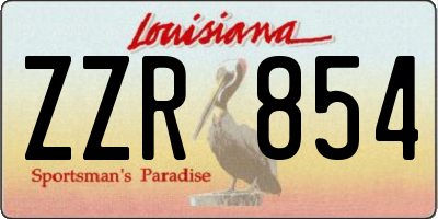 LA license plate ZZR854