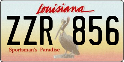 LA license plate ZZR856