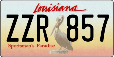 LA license plate ZZR857