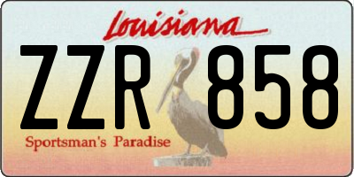 LA license plate ZZR858