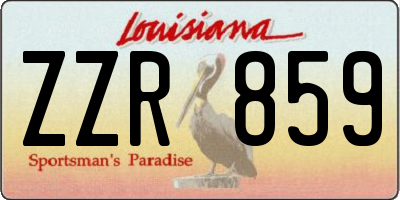 LA license plate ZZR859