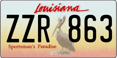 LA license plate ZZR863