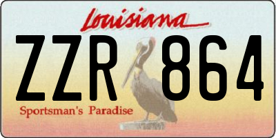 LA license plate ZZR864