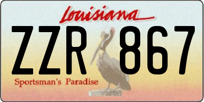 LA license plate ZZR867