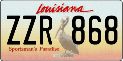 LA license plate ZZR868