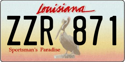 LA license plate ZZR871