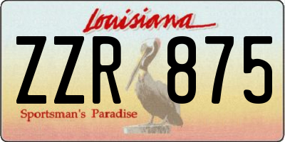 LA license plate ZZR875