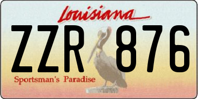 LA license plate ZZR876