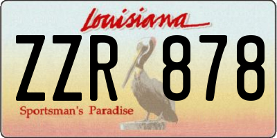 LA license plate ZZR878