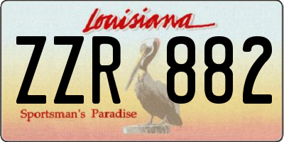 LA license plate ZZR882