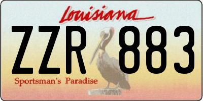 LA license plate ZZR883