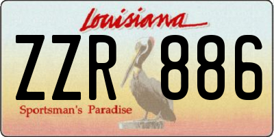 LA license plate ZZR886