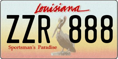 LA license plate ZZR888