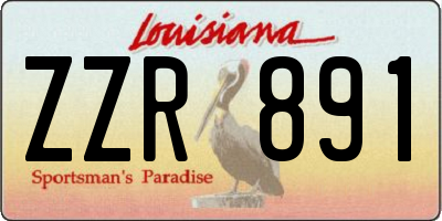 LA license plate ZZR891