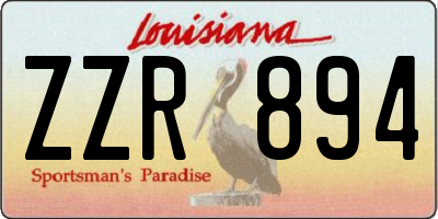 LA license plate ZZR894