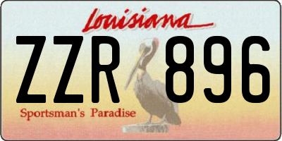 LA license plate ZZR896