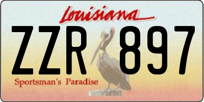 LA license plate ZZR897