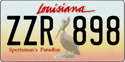 LA license plate ZZR898