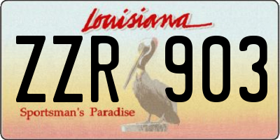 LA license plate ZZR903