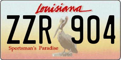 LA license plate ZZR904