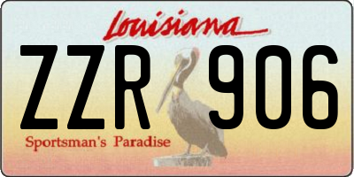 LA license plate ZZR906