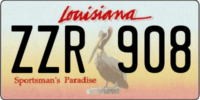 LA license plate ZZR908