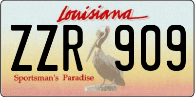 LA license plate ZZR909