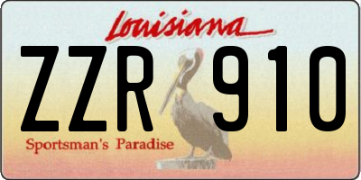 LA license plate ZZR910