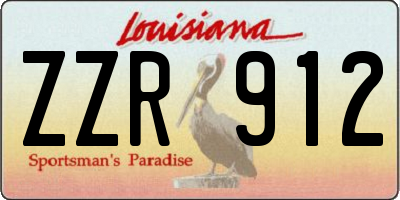 LA license plate ZZR912