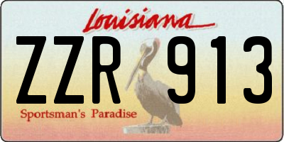 LA license plate ZZR913