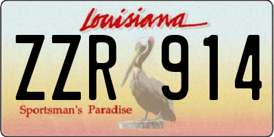 LA license plate ZZR914