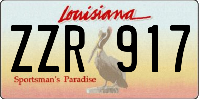 LA license plate ZZR917