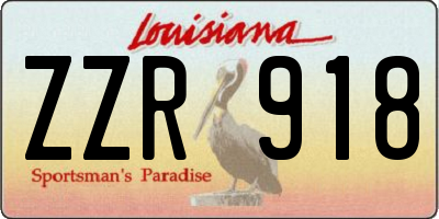 LA license plate ZZR918