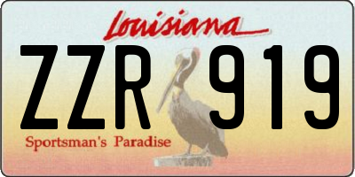 LA license plate ZZR919