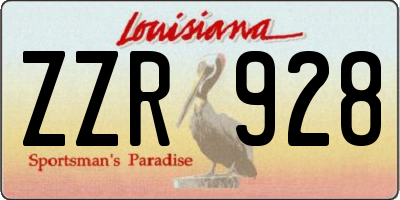 LA license plate ZZR928