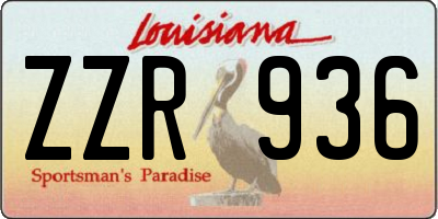LA license plate ZZR936