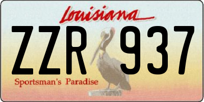 LA license plate ZZR937