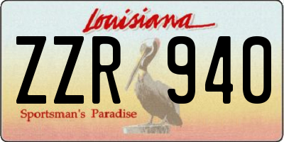 LA license plate ZZR940
