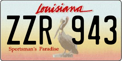 LA license plate ZZR943