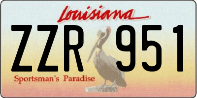 LA license plate ZZR951
