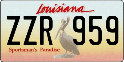 LA license plate ZZR959