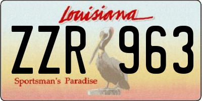 LA license plate ZZR963