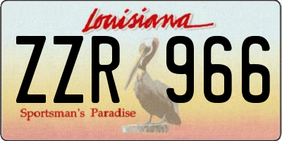 LA license plate ZZR966