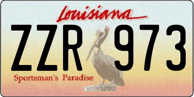 LA license plate ZZR973