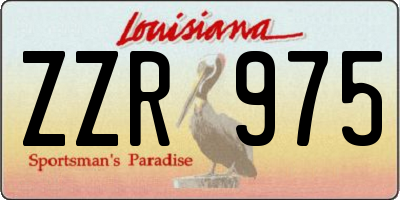 LA license plate ZZR975