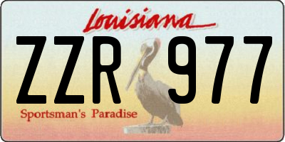 LA license plate ZZR977