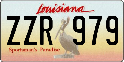 LA license plate ZZR979