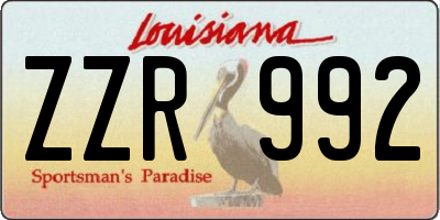 LA license plate ZZR992